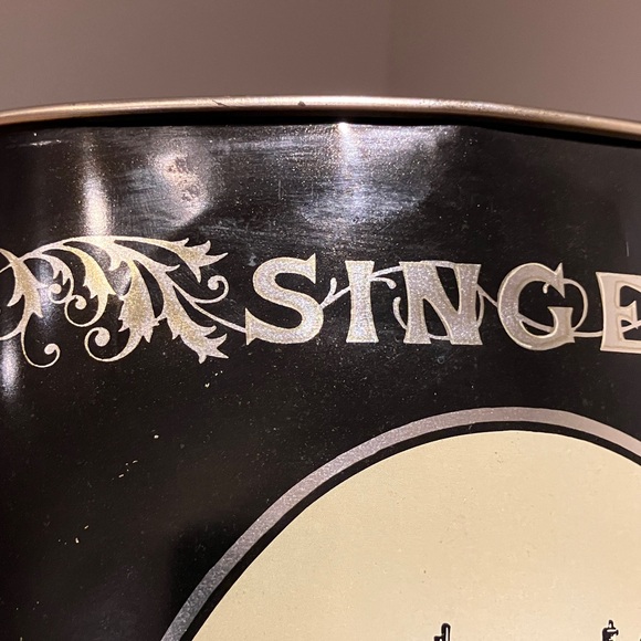 Singer Sewing Machine Metal Waste Basket - Picture 10 of 15